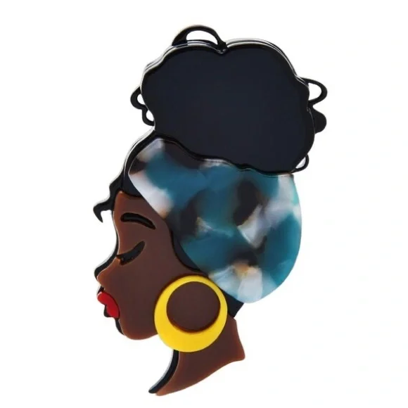 Africa Lady Brooches For Women Designer 2-color Casual Brooch - Picture 3 of 4